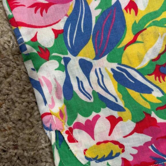 VTG 70s Lanz Floral 2 Piece Dress Set Top + Skirt AOP Flowers Bright Preppy XXS - Picture 5 of 6